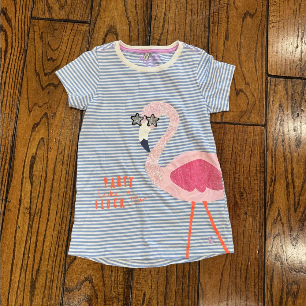 Joules Girls Flamingo Top Size 9/10 NWOT